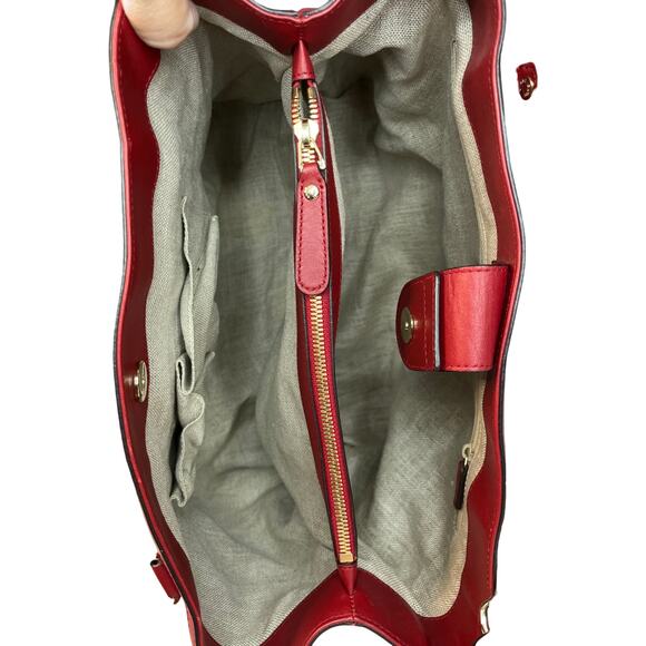 Gucci Guccissima Red Leather Tote Bag Shoulder Satchel Authentic Made In Italy - Picture 10 of 16